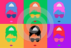 Colored Vector Illustration Pop Art Style Andy Warhol photo