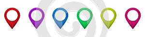 colored vector map pin location pointer