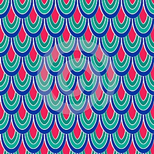 Colored vector seamless pattern with abstract feathers