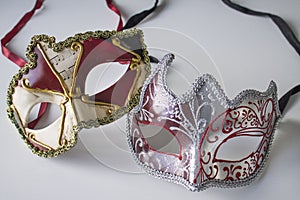 Colored venetian masks