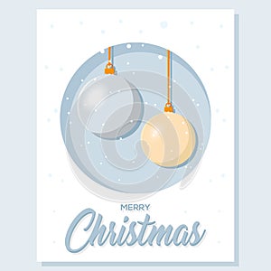 Colored vertical christmas invitational card with christmas balls Vector
