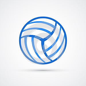 Colored volleyball ball trendy symbol. Vector illustration