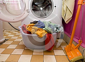 Colored washed clothes