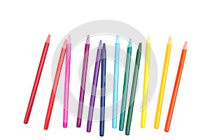 Colored watercolor pencils isolated over white