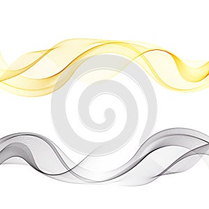 Colored waves set. Abstract background of smoke waves. Water streams.