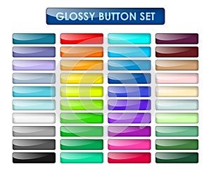 Colored web buttons set