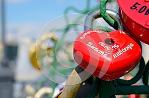 Colored wedding locks.