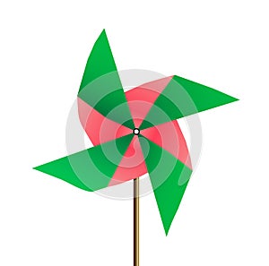 Colored Windmill on white background. vector