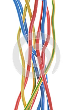 Colored wires used in electrical and computer networks