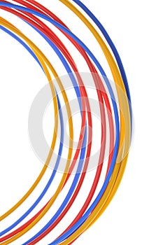 Colored wires used in electrical and computer networks