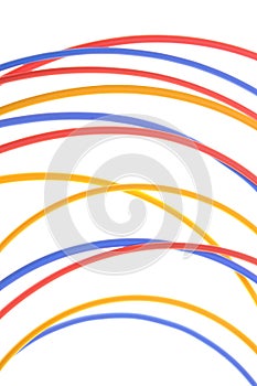 Colored wires used in electrical and computer networks