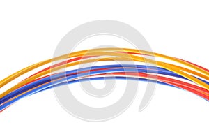 Colored wires used in electrical and computer networks
