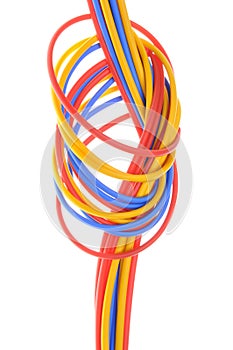 Colored wires used in electrical and computer networks