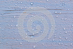 Colored wood fencing background with rain water droplets  wet  horizontal