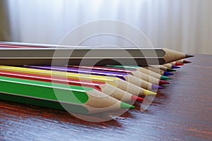 Colored wooden pencils
