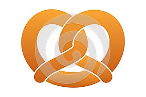 Pretzel, bretzel, or brezel symbol, silhouette of baked dough