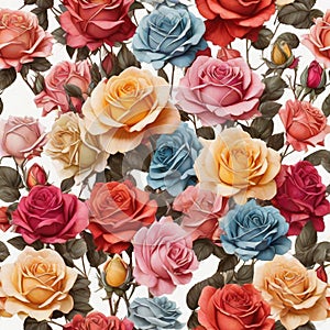 colorefull flowers on white