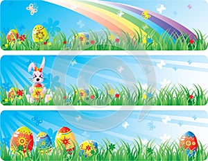 Colorfol Easter banner set