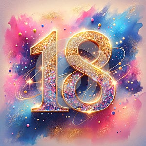 Colorful 18th Birthday Glitter Celebration