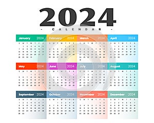 colorful 2024 annual schedule calendar template organize day by day