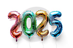 Colorful 2025 Balloons for New Year Celebration