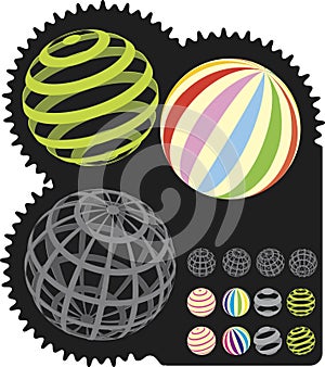 Colorful 3-D balls or spheres
