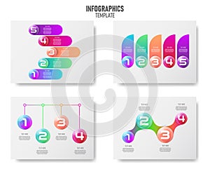 Colorful 3d balls infographics element collection, Vector infochart for business, marketing report