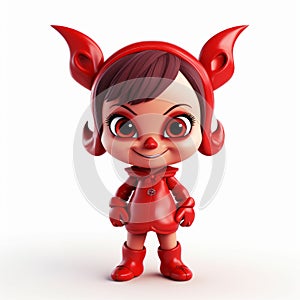 Colorful 3d Devil Doll: Cute And Detailed Female Character