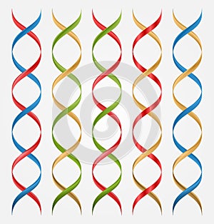 Colorful 3D double helix set.