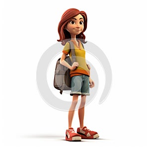 Colorful 3d Girl Character With Backpack: Natalie, The Youthful Protagonist