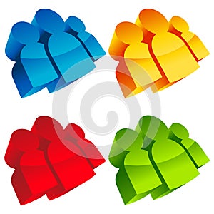 Colorful 3D Group Icons