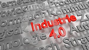 Colorful 3D Industrie 4.0 word cloud