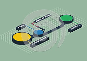 Colorful 3d isometric metaball round infographics