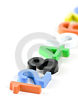 Colorful 3d plastic numbers