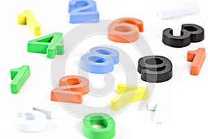 Colorful 3d plastic numbers