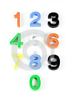 Colorful 3d plastic numbers