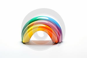 Colorful 3d rainbow arch isolated on white background. Generated AI