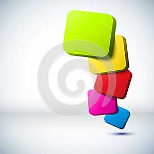 Colorful 3D rectangle background.