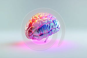 A Colorful 3D Render of a Human Brain Mental Health Concepts, Generative AI