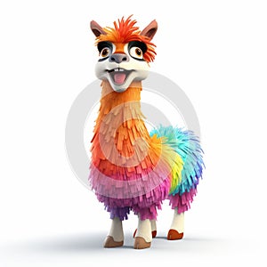 Colorful 3d Rendering Of A Happy Llama - Nintencore Style
