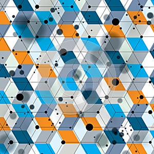 Colorful 3d spatial lattice covering, complicated op art background with geometric shapes, eps10. Science and technology theme.