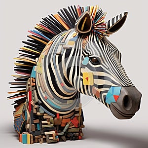 Colorful 3d Zebra Sculpture Inspired By Erik Jones