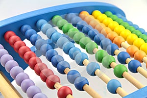 Colorful abacus beads, close up image
