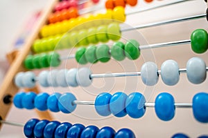 Colorful Abacus Close Up, Concept of Finances and Business