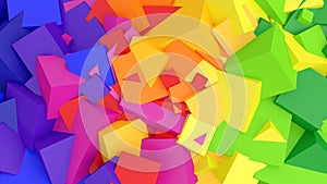 Colorful abstract 3d background with cubes and rainbow colors