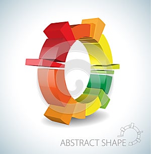 Colorful abstract 3D shape