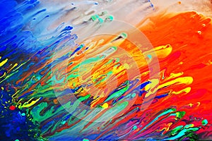 Barvitý abstraktní akryl malování 