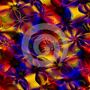 Colorful Abstract Art Background. Computer Generated Floral Fractal Pattern. Digital Design Illustration. Creative Colored Image. photo