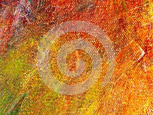 Colorful abstract art oil paint acrylic color on canvas for background. Warm orange tone