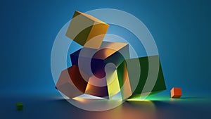 Colorful abstract background - 3D Cubes